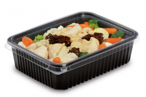 Boite Micro-ondable Noire 750cc PRATIPACK Ref 818655530 C/300 P/50 -unité-