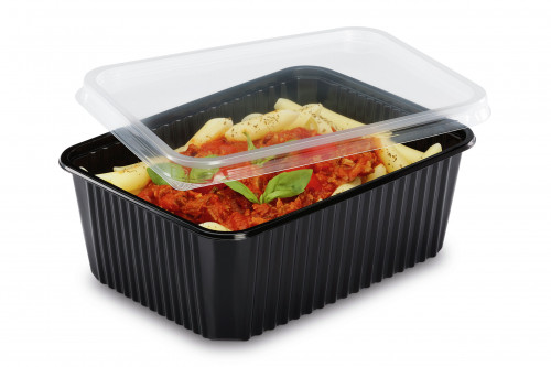 Boite Micro-ondable Noire 1000cc PRATIPACK Ref 820655530 C/300 P/50 -unité-