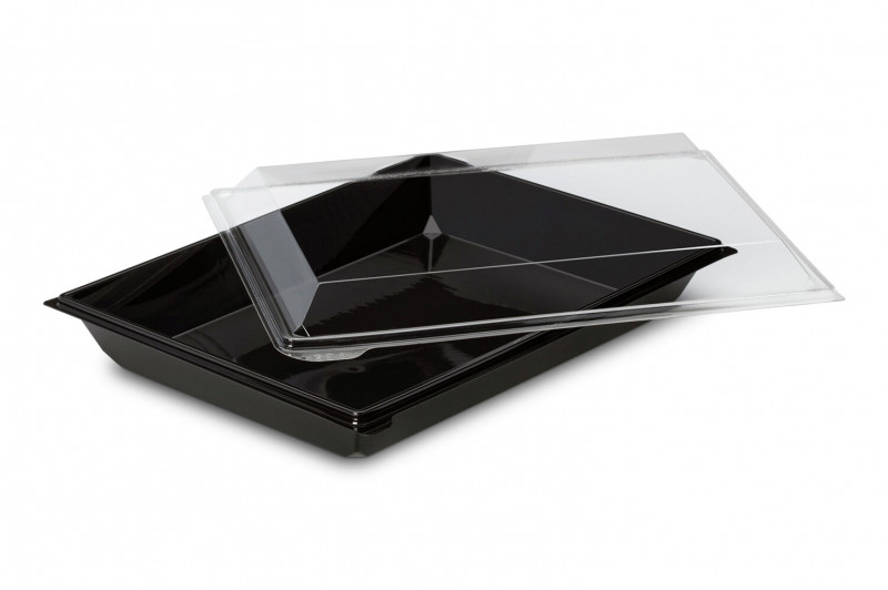 Boite salade Noire 1200gr couvercle cristal FRESHIPACK FR1201PNSNC C/180 -unité-