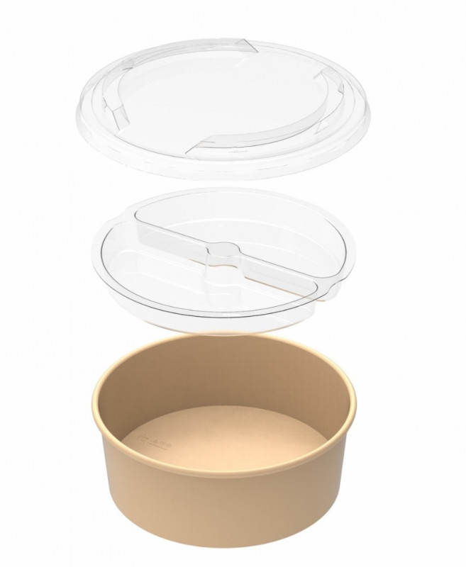 Insert 2 compartiments pour pots à salade 500, 750 et 1000ml Ref POKEIN15250PETC C/300 P/50 -unité-