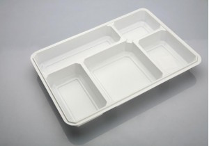 Plateaux repas 5 compartiments blanc PR290B C/200 P/50 unité