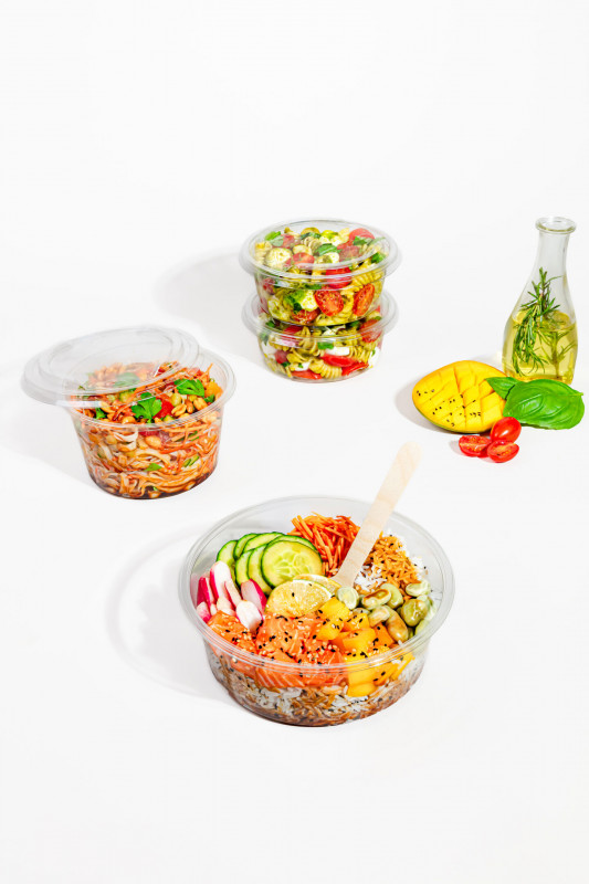 Pot à salade 850ml transparent PET POTPET850C C/300 P/50 -unité-
