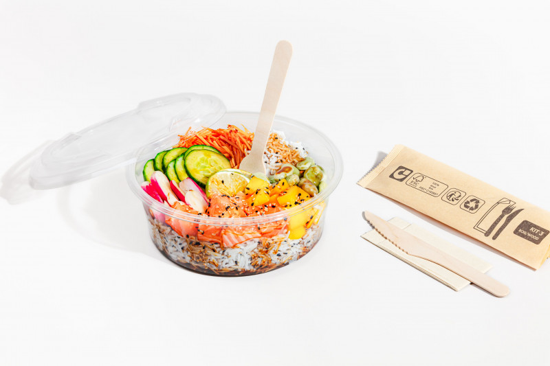Pot à salade 1300ml transparent PET POTPET1300C C/300 P/50 -unité-