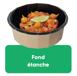 Pot salade 750ml kraft  fond noir + Couv Luxifood  Ref BR751CAR109PP C/180 P/20 -unité-