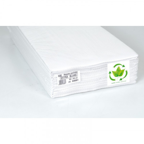 Nappes 60x60 blanc glacé 60gr C/500 unité