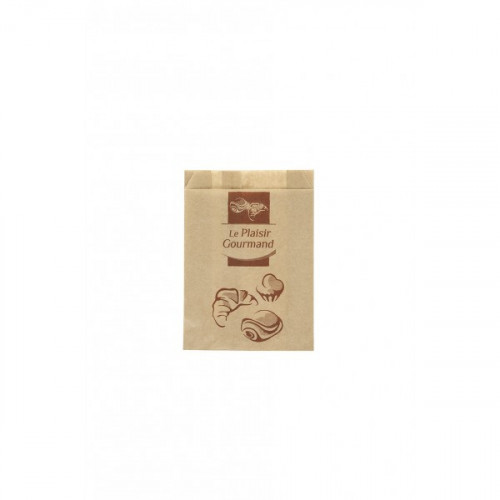 Sacs croissants 101 Kraft Brun 2 couleurs120/25+25x170mm C/1000
