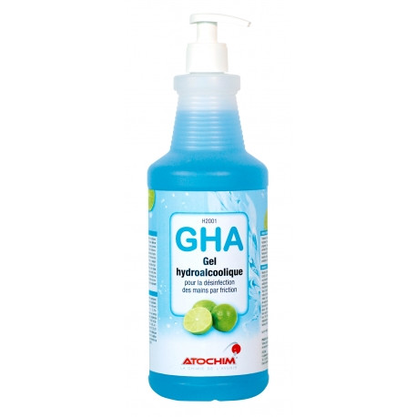 Gel Hydroalcoolique 1000ml avec bouton poussoir- la bouteille de 1 litre -