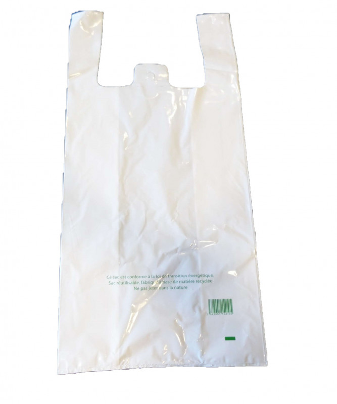 Sacs bretelles blancs PEBD 50µ 45x20x70cm -C/250-