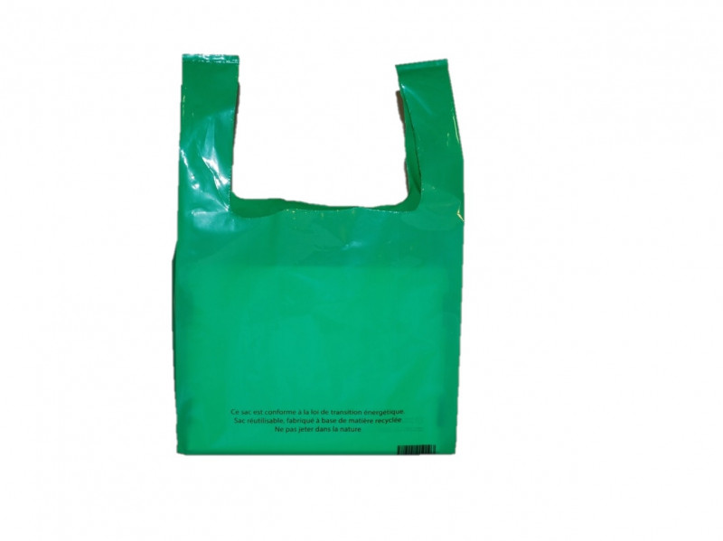 Sacs bretelles Verts PEBD 50µ 260+60+60x450 -C/500-