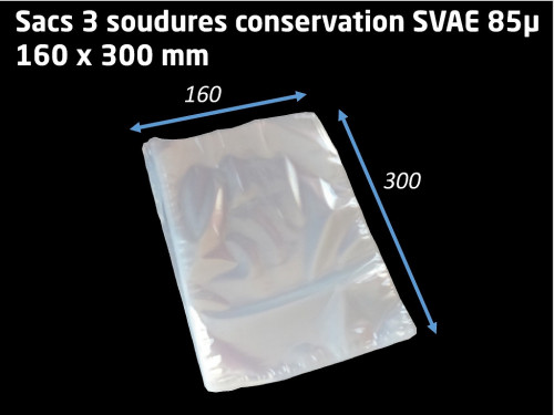 Sacs sous-vide alimentaire transparent de taille 300 mm x 400 mm