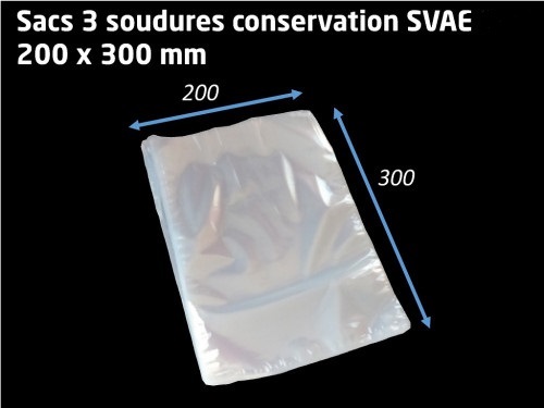 Sacs sous vide 200x300 90µ C/1000 P/100 unité