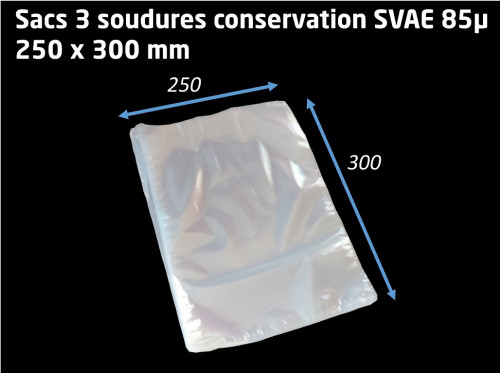 Sacs sous vide 250x300 90µ C/1000 -unité-