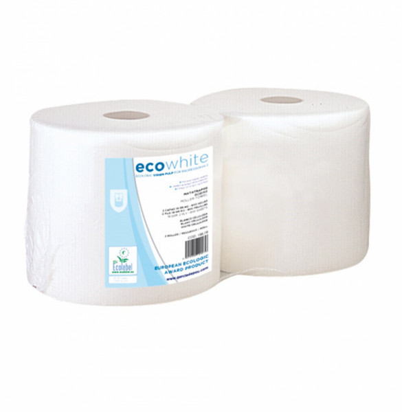 Rouleau Papier Essuie-tout 800 Feuilles - Pure Cellulose, Pour Esthéticienne, Coiffure - 2 Bobines